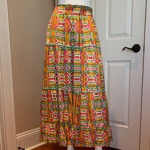 Vibrant Geometric Maxi Skirt